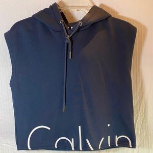 Calvin Klein Jeans sleeveless crop top hoodie activewear Gray
Size S